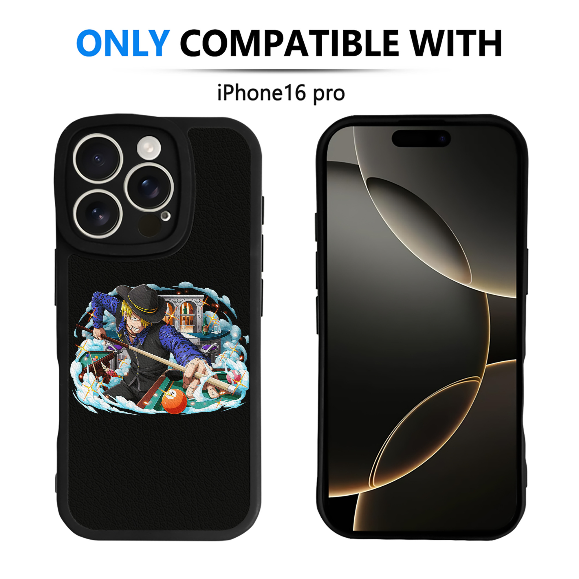 （画像用） ワンピース サンジ ONE PIECE Sanji 【iPhone 16シリーズ対応】シリコンスマホケース（レザー調） 材質：シリコン
